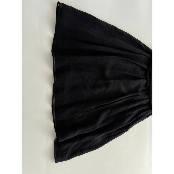 THEORY Emmalee Georgette Twist Front Black Chiffon Ruched Dress Womens Size 0 - Picture 5 of 12